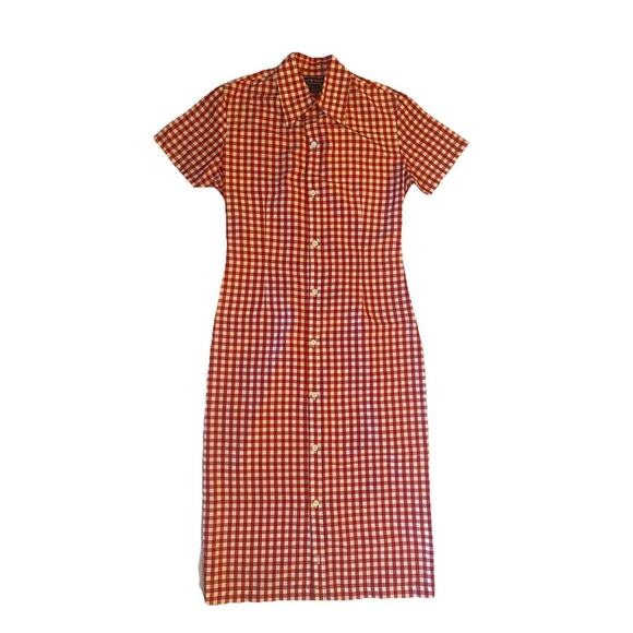 Ralph Lauren Collection Silk Shirt Dress Runway 2000 Plaid Check Button Front XS - Picture 3 of 16